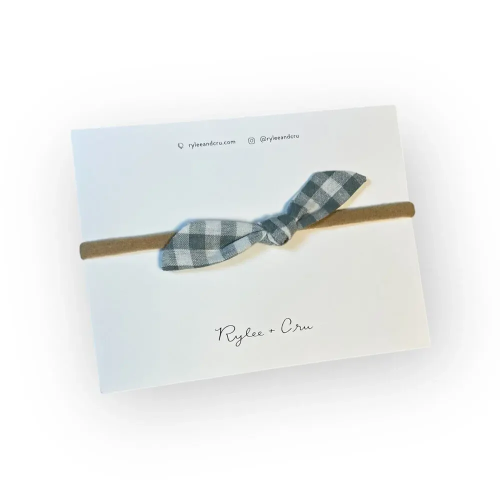 Rylee + Cru New Little Knot Headband In Gingham - Picture 1 of 2